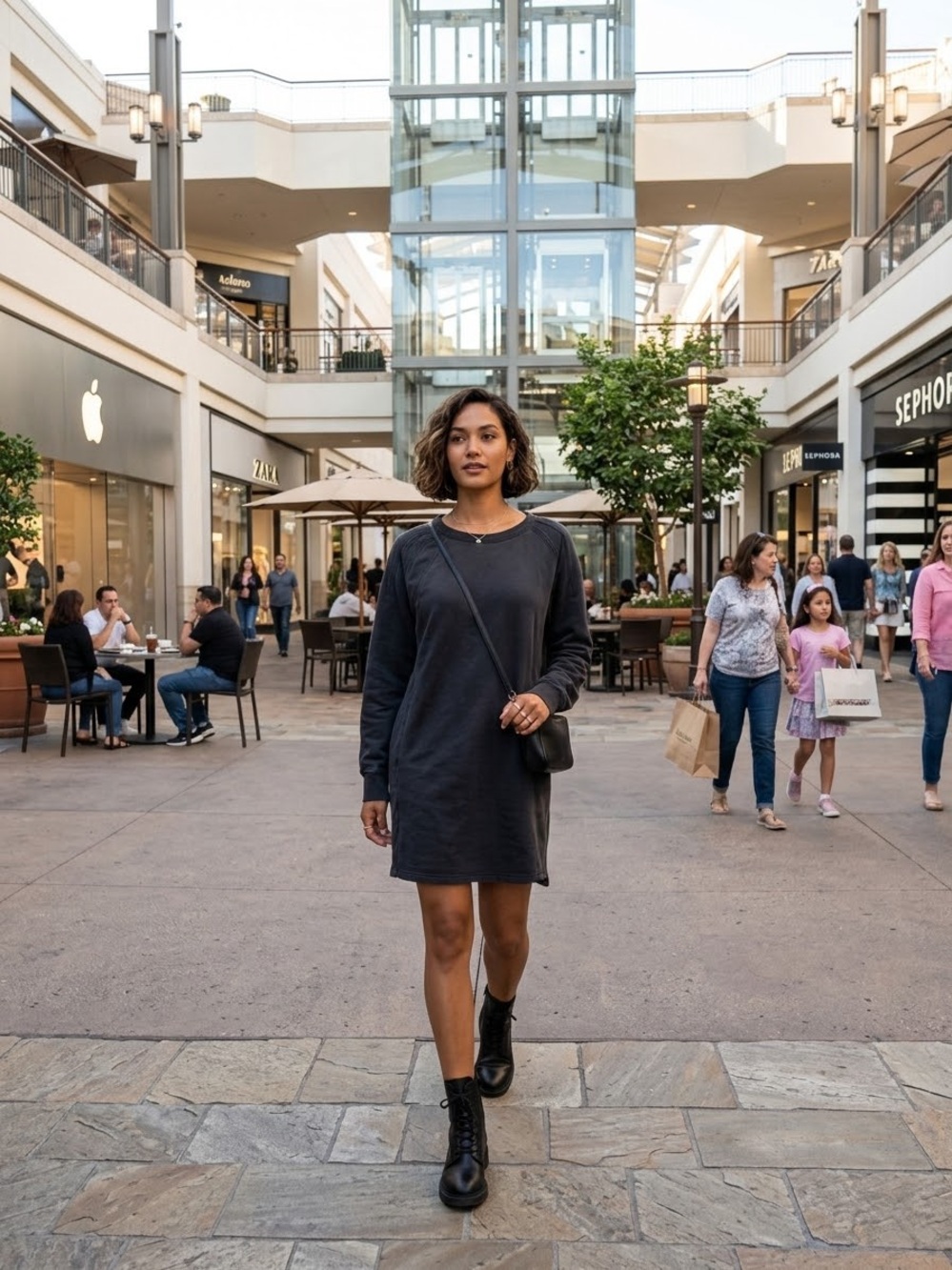 Cos Size M Casual Black Sweatshirt Dress - Brand:
